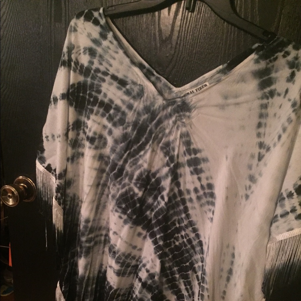 New Tie-dye Poncho with Fringe